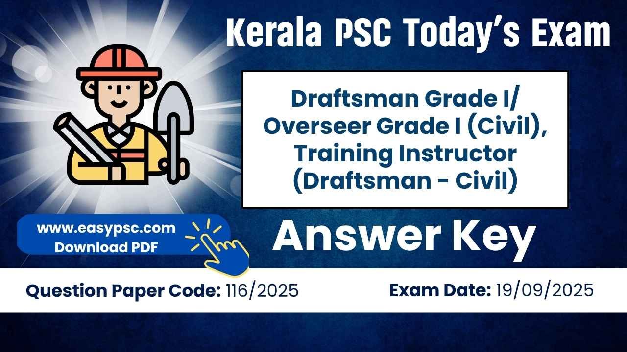 Draftsman Grade I/ Overseer Grade I (Civil), Training Instructor (Draftsman - Civil)
